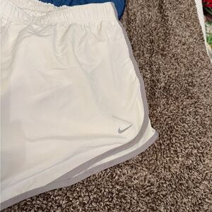 Nike White Athletic Shorts with Gray Trim